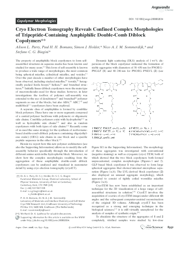 (PDF) Cryo Electron Tomography Reveals Confined Complex Morphologies of ...