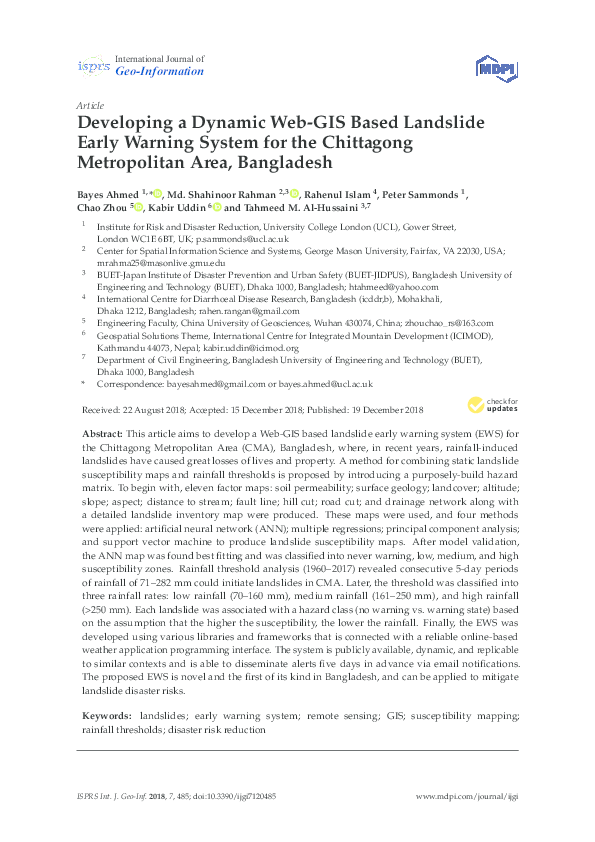 (PDF) Developing a Dynamic Web-GIS Based Landslide Early Warning System ...
