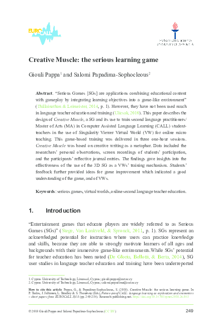 (PDF) Creative Muscle: the serious learning game