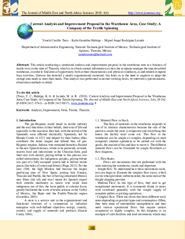 (PDF) Company of the Textile Spinning The Journal of Middle East and