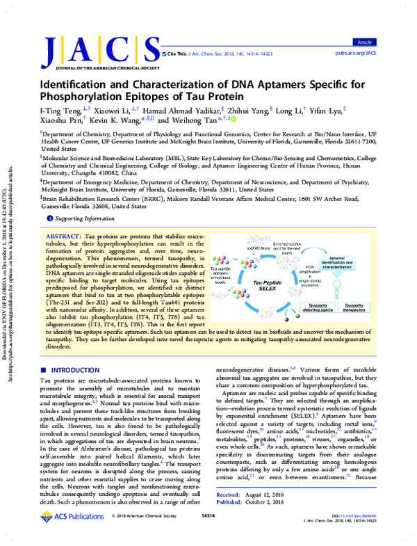 (PDF) Identification and Characterization of DNA Aptamers Specific for ...