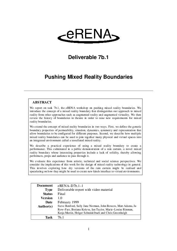 (PDF) Pushing mixed reality boundaries Ian Taylor Academia.edu