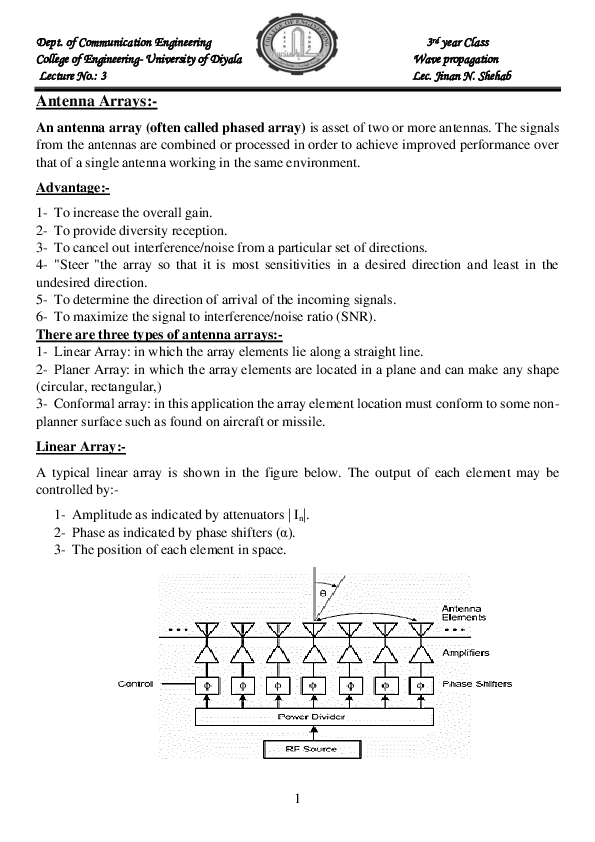 (PDF) Antenna Arrays