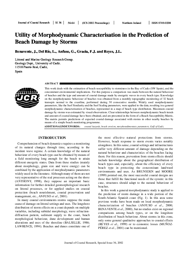 (PDF) Utility of morphodynamic characterisation in the prediction of ...