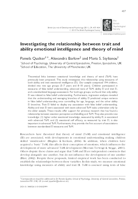 (PDF) Investigating the relationship between trait and ability ...