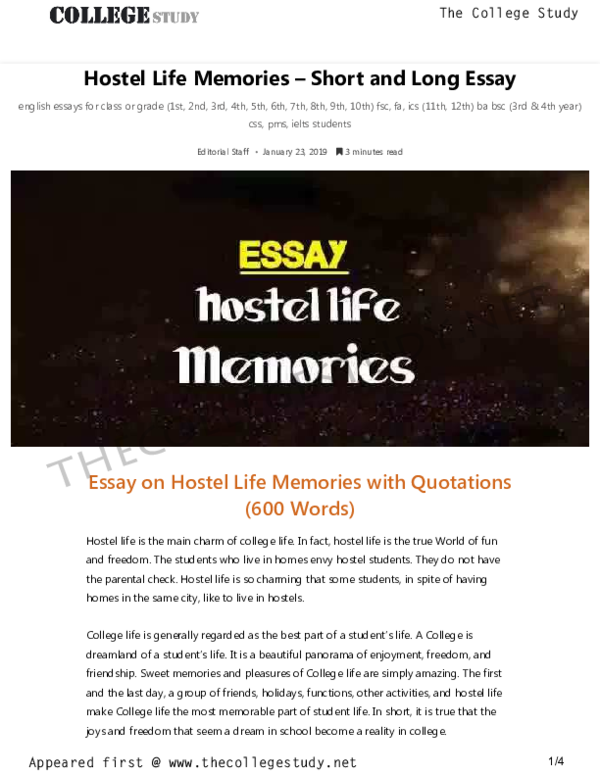 Essay Sport Reconstruction Dbq Essay also Rebuttal Essays Pdf Hostel Life Memories Short And Long Essay The College Unc College Essay