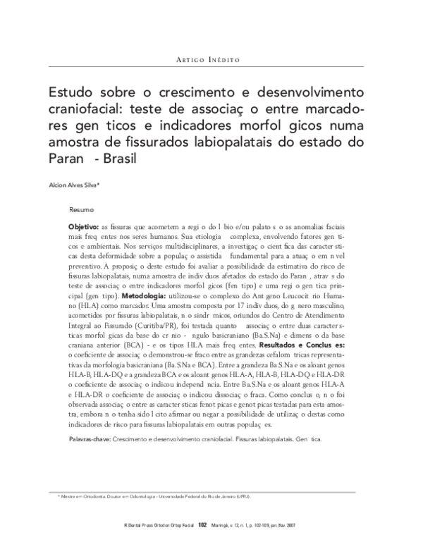 (PDF) Dental Press Ortodon Ortop Facial 102 Maringá Odontologia UFG
