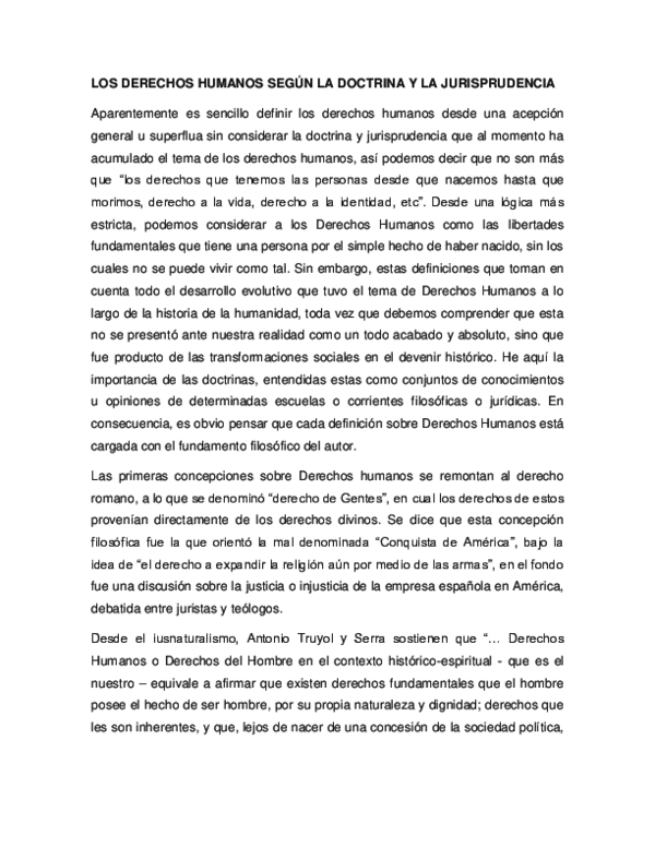 (DOC) LOS DERECHOS HUMANOS SEGÚN LA DOCTRINA Y LA JURISPRUDENCIA