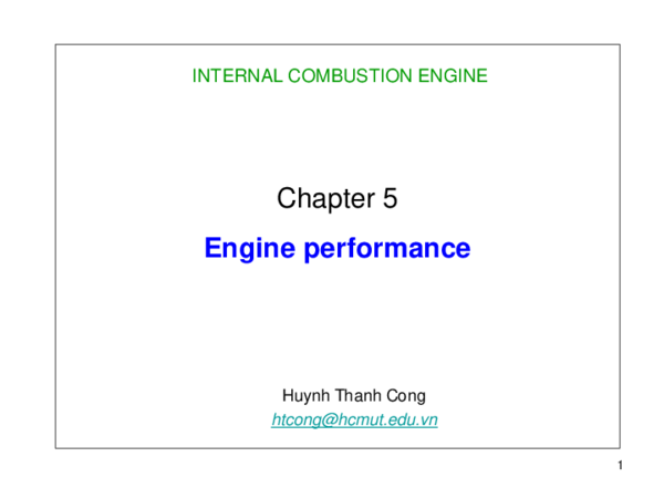 (PDF) Engine performance INTERNAL COMBUSTION ENGINE