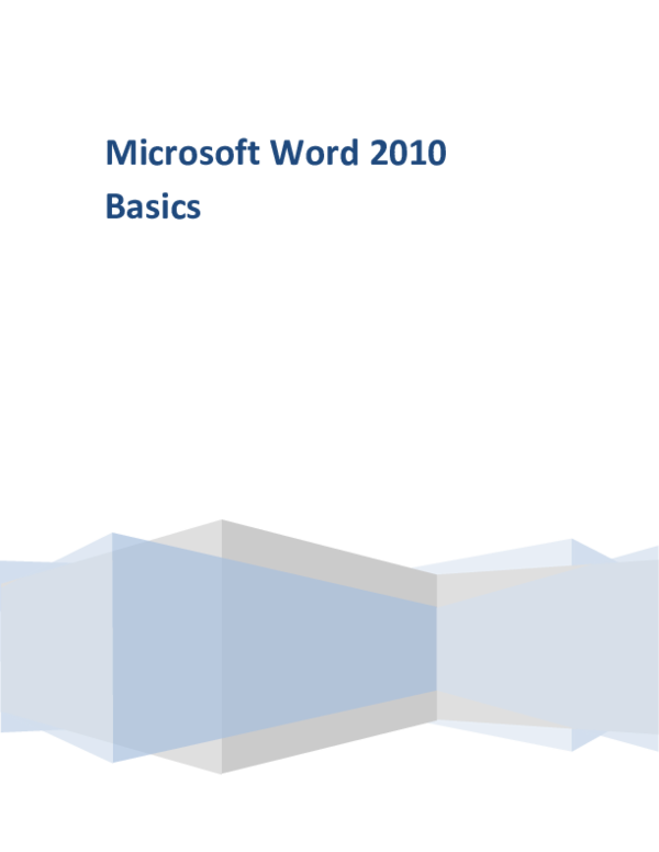(PDF) Microsoft Word 2010 Basics Ashok Peddi Academia.edu