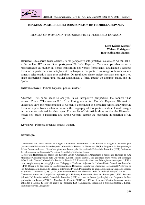 Pdf Imagens Da Mulher Em Dois Sonetos De Florbela Espanca Images