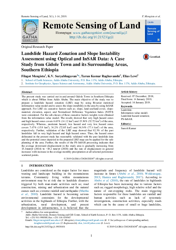 (PDF) Landslide Hazard Zonation and Slope Instability Assessment using ...