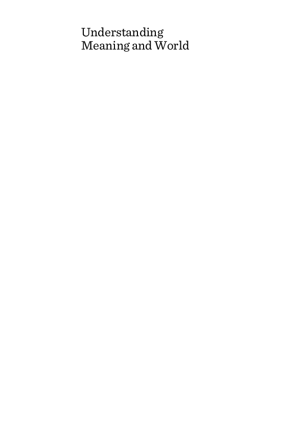 (PDF) Understanding Meaning and World A Relook on Semantic Externalism