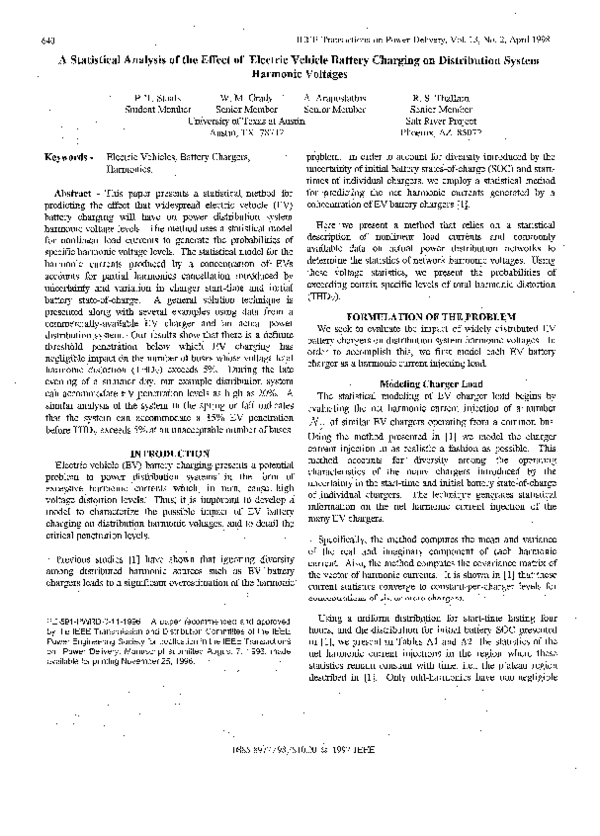 (PDF) A Statistical Analysis of the Effect of Electric Vehicle Battery