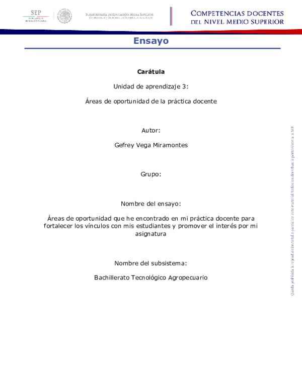 (DOC) Áreas de oportunidad en la Práctica Docente Gefrey