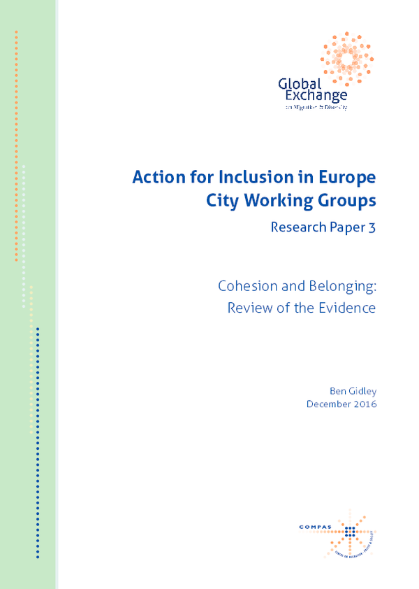 Cohesion and belonging: review of the evidence