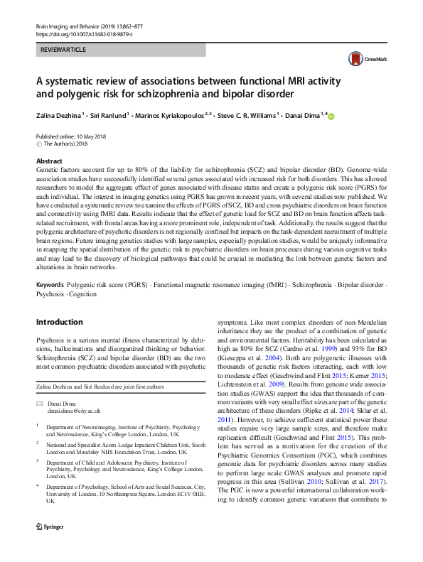 (PDF) A systematic review of associations between functional MRI ...