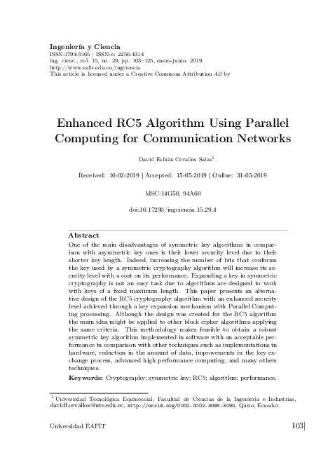 (PDF) Enhanced RC5 Algorithm Using Parallel Computing for Communication ...