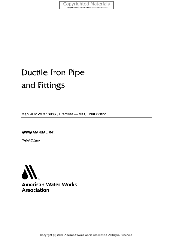 (PDF) DuctileIron Pipe and Fittings Manual of Water Supply Practices