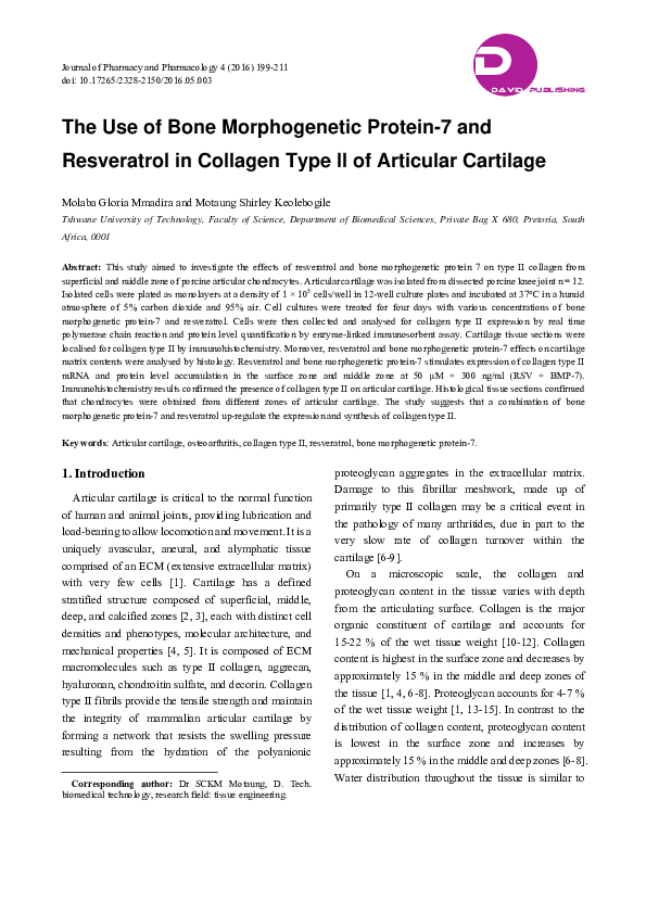 (PDF) The Use of Bone Morphogenetic Protein-7 and Resveratrol in ...