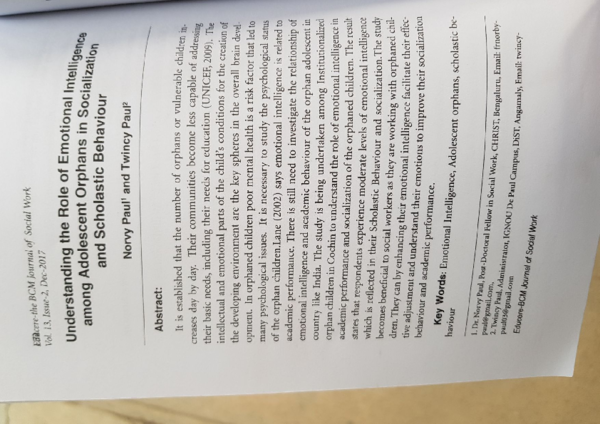(PDF) Emotional intelligence of orphan Children