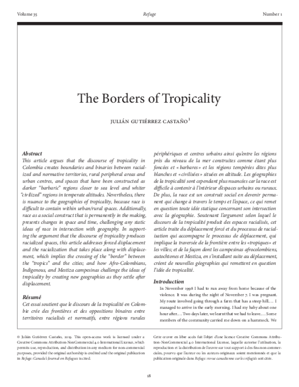 (PDF) The Borders of Tropicality