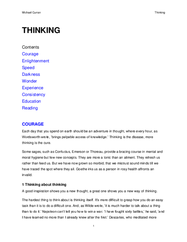 (PDF) Thoughts on Thinking