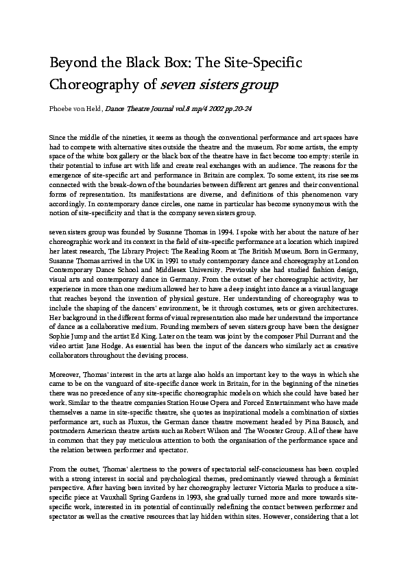 Essay about choreography picture