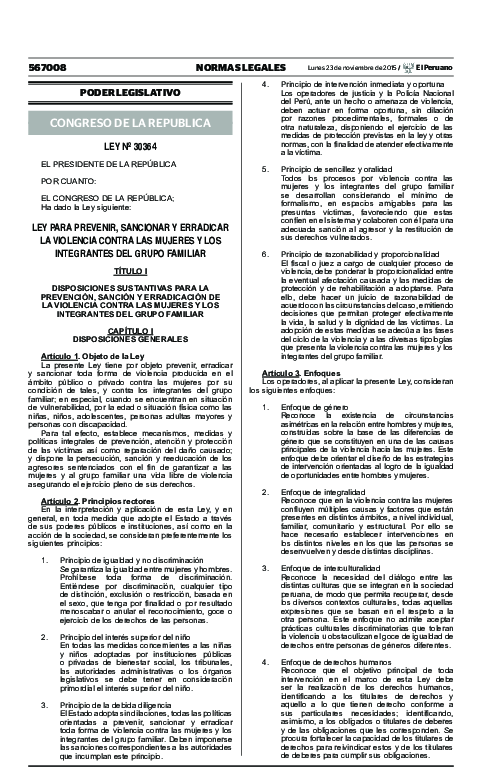 (PDF) Ley para prevenir sancionar y erradicar la violencia contra ley n