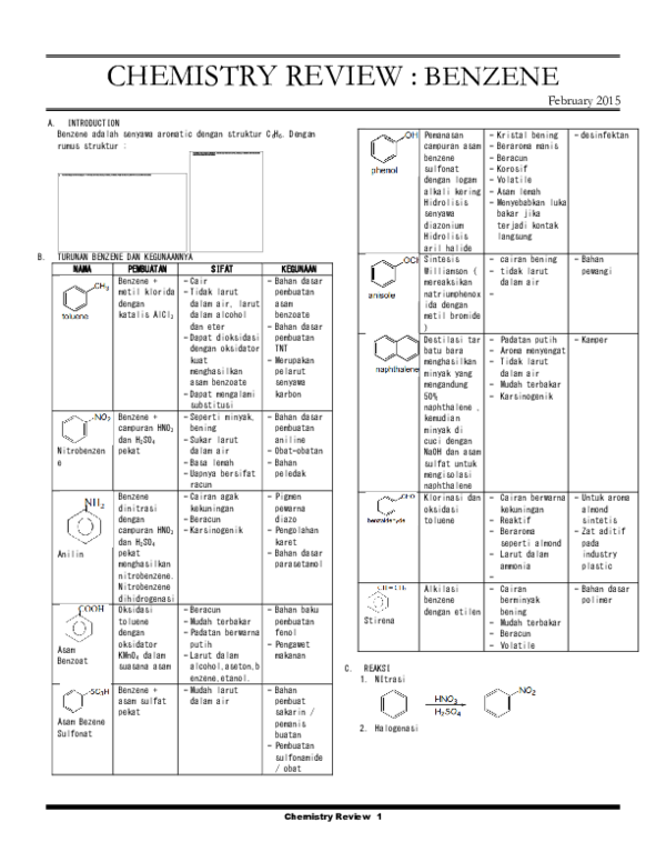 (DOC) Chemistry Review : benzene Chemistry Review 2