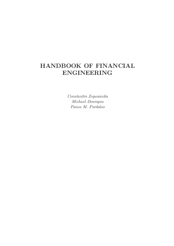 PDF) HANDBOOK OF FINANCIAL ENGINEERING