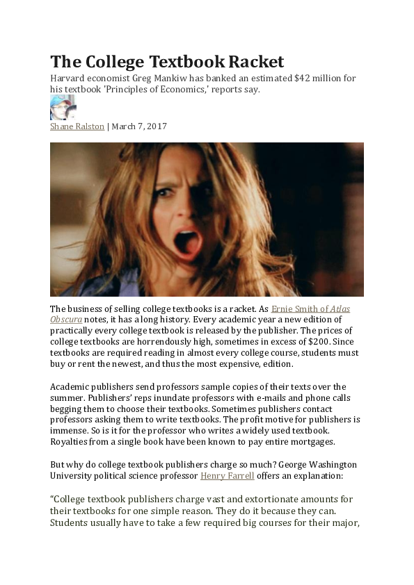 Doc The College Textbook Racket