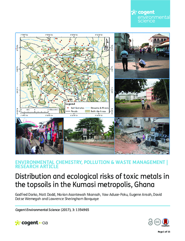 (PDF) Distribution and ecological risks of toxic metals in the topsoils ...