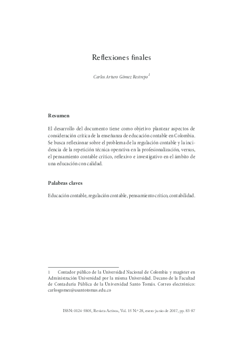 (PDF) Final reflections