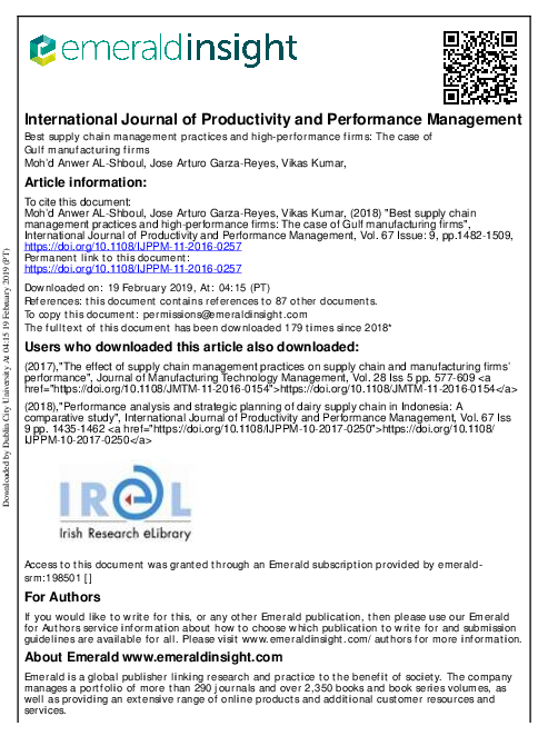 (PDF) International Journal of Productivity and Performance Management