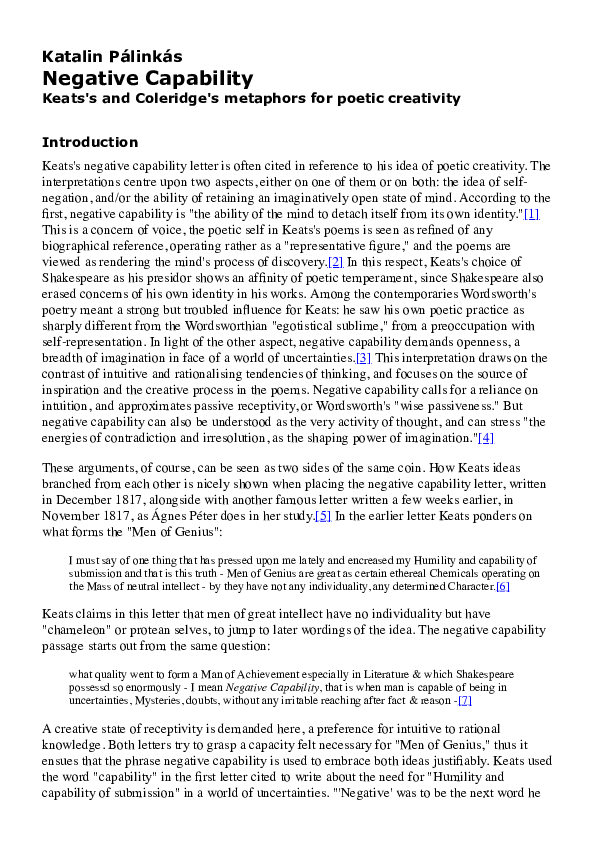 Negative capability press image