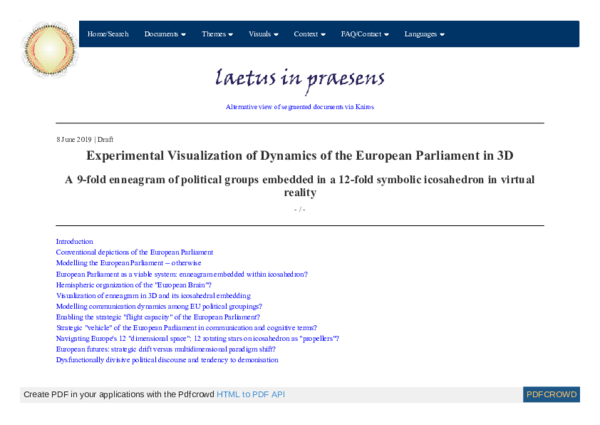 (PDF) Experimental Visualization of Dynamics of the European Parliament ...