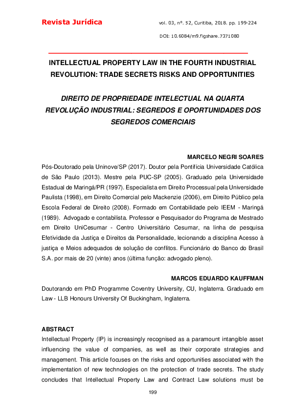 (PDF) Intellectual property law in the Fourth Industrial Revolution ...