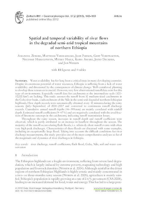 (PDF) Spatial and temporal variability of river flows in the degraded ...