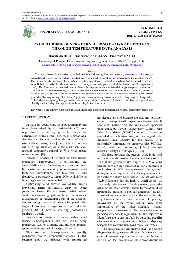 (PDF) WIND TURBINE GENERATOR SLIP RING DAMAGE DETECTION THROUGH ...