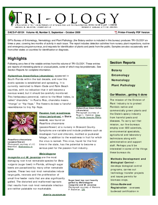 (PDF) Section Reports Botany Entomology Nematology Plant Pathology Our