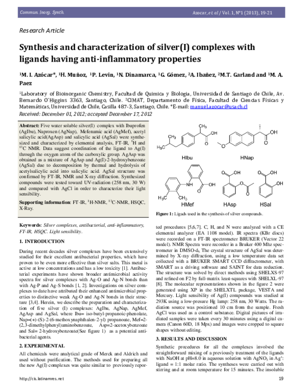 (PDF) Synthesis and characterization of silver(I) complexes with ...
