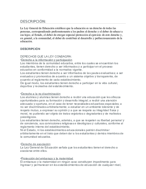 (DOC) Ley general de educacion