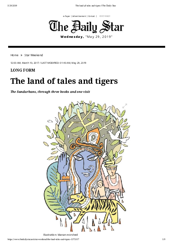 (PDF) 'The land of tales and tigers' -- by Moyukh Mahtab