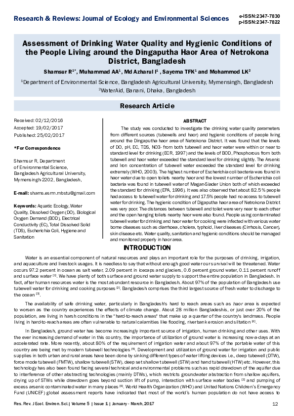 Research papers on drinking water quality picture