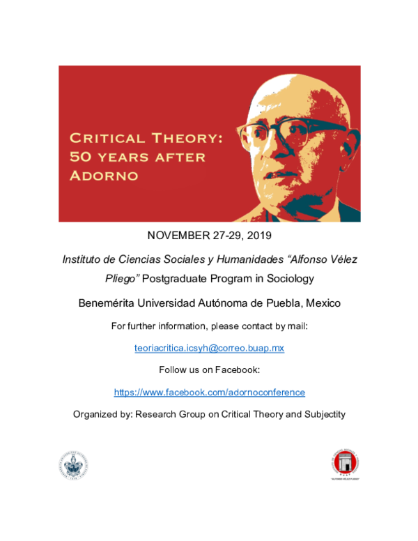 (PDF) Critical Theory 50 years after Adorno Alfonso García Vela and