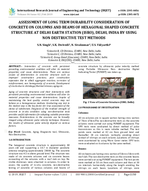 (PDF) IRJET- PERIODIC ASSESSMENT AND LONG TERM DURABILITY CONSIDERATION ...
