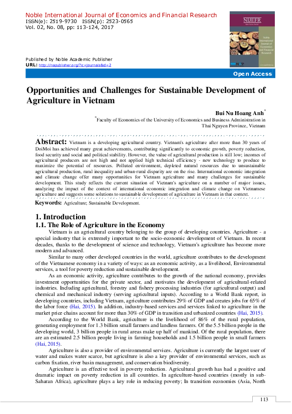 (PDF) Opportunities and Challenges for Sustainable Development of ...