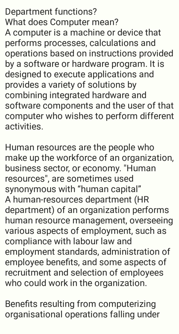 (PDF) Uses of computer in Human Resources Department (HRD)