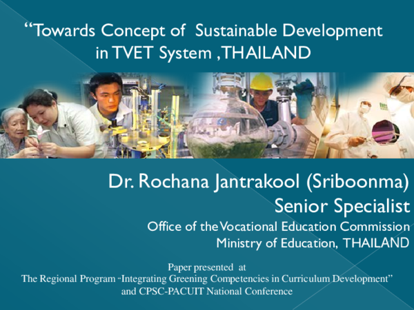 (PDF) "Towards Concept of Sustainable Development in TVET System ,THAILAND